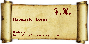 Harmath Mózes névjegykártya